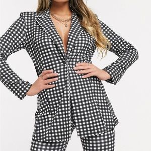 ASOS jersey suit blazer gingham